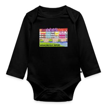 Erfurt, Krämerbrücke - Organic Longsleeve Baby Bodysuit - black - Front