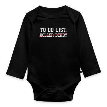 Sport To Do List Roller Derby - Body Bébé bio manches longues - noir - Devant