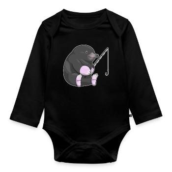 Canne à pêche Mole Angler Canne à pêche - Body Bébé bio manches longues - noir - Devant