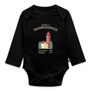 Leuchtturm Dameshöved, Lübecker Bucht, Ostsee - Baby Bio-Langarm-Body - Schwarz - Vorne