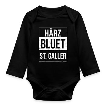 Härzbluet St. Galler St.Gallen - Baby Bio-Langarm-Body - Schwarz - Vorne