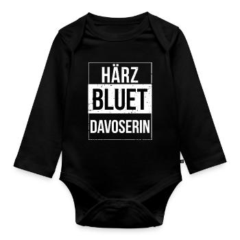 Härzbluetdavoserin Davoserin Davos Graubünden - Baby Bio-Langarm-Body - Schwarz - Vorne