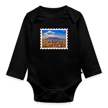 Napoli Skyline Vesuvio - Organic Longsleeve Baby Bodysuit - black - Front