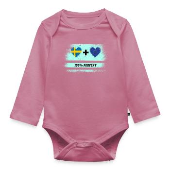 Europe et Suède 100% Parfait / Cadeau - Body Bébé bio manches longues - mauve - Devant