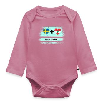 Liban et Suède 100 % parfait / Cadeau - Body Bébé bio manches longues - mauve - Devant
