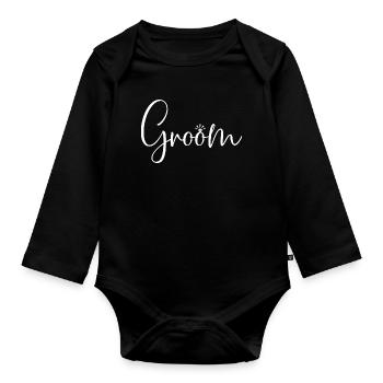 Marié Cool Assorti Couple Fête de mariage Mariage - Body Bébé bio manches longues - noir - Devant