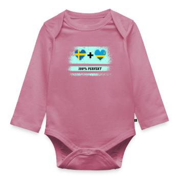 Rwanda et Suède 100 % parfait / Cadeau - Body Bébé bio manches longues - mauve - Devant