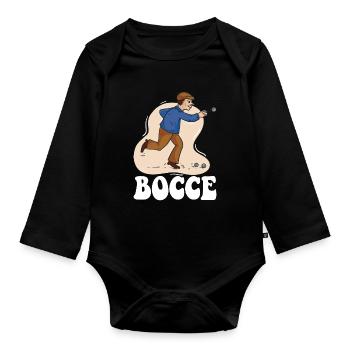 Bocce Spruch Bocce Ball mit Jack Bocci Game Bocce - Baby Bio-Langarm-Body - Schwarz - Vorne