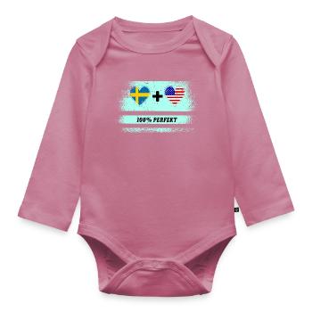 USA et Suède 100% parfait / cadeau - Body Bébé bio manches longues - mauve - Devant