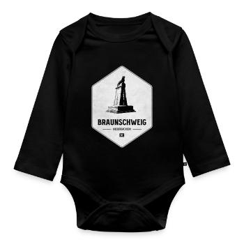 Brunswick Monument Emblem - Organic Longsleeve Baby Bodysuit - black - Front