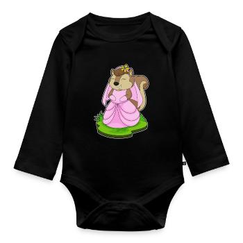 Eichhörnchen Braut Schleier Hochzeit - Baby Bio-Langarm-Body - Schwarz - Vorne