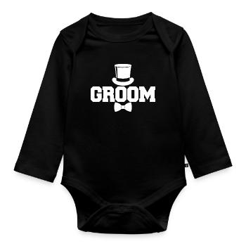 Groom Cool Matching Couple Wedding Party Mariage - Body Bébé bio manches longues - noir - Devant