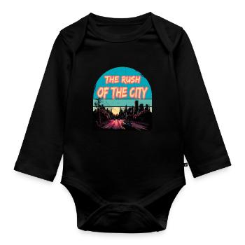 The Rush Of The City - Baby Bio-Langarm-Body - Schwarz - Vorne