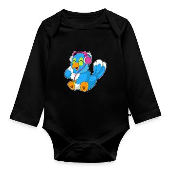 Parrot Musique Casque - Body Bébé bio manches longues - noir - Devant
