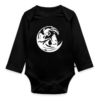 The Great White Wave - Organic Longsleeve Baby Bodysuit - black - Front