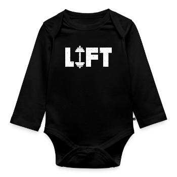 Lift Deadlifting Weightlifting Weightlift Weight - Organic Longsleeve Baby Bodysuit - black - Front