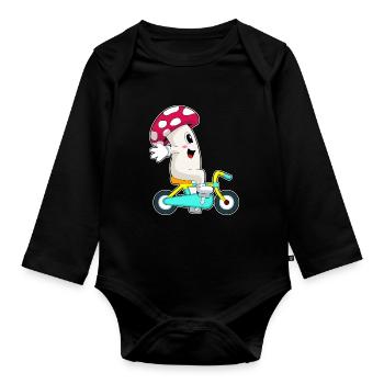 Pilz Bicycle - Organic Longsleeve Baby Bodysuit - black - Front