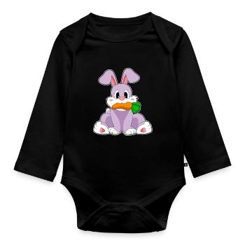 Carotte de lapin - Body Bébé bio manches longues - noir - Devant