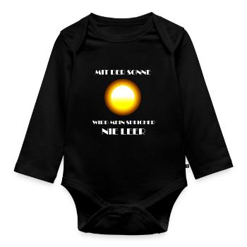 Solarenergie Sonne Energie Photovoltaik Solarstrom - Baby Bio-Langarm-Body - Schwarz - Vorne