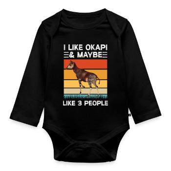 I like Okapi - Organic Longsleeve Baby Bodysuit - black - Front