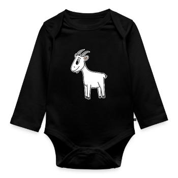 Chèvre Chèvre Chèvre - Body Bébé bio manches longues - noir - Devant