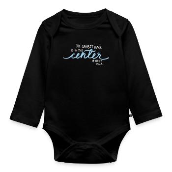 Der sicherste Ort (dunkel) - Baby Bio-Langarm-Body - Schwarz - Vorne