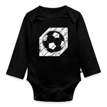 Croquis de football - Body Bébé bio manches longues - noir - Devant