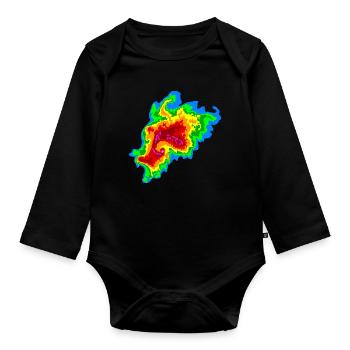 Joplin Superzelle, Tornado, Radar, Sturmjäger - Baby Bio-Langarm-Body - Schwarz - Vorne