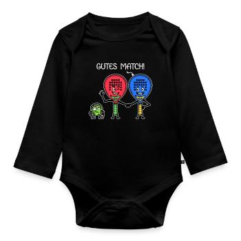 Schläger Padelteam Spieler Padel Bälle Statement - Baby Bio-Langarm-Body - Schwarz - Vorne