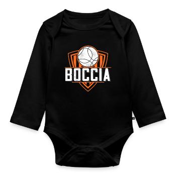 Vêtements de joueur de boccia avec balles de boccia Boccia - Body Bébé bio manches longues - noir - Devant
