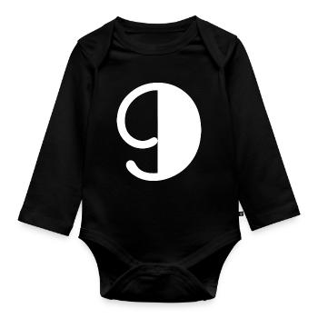 9 JAHRE. 9. JAHRESTAG. GEBURTSTAG 9 JAHRE. 9 - Baby Bio-Langarm-Body - Schwarz - Vorne