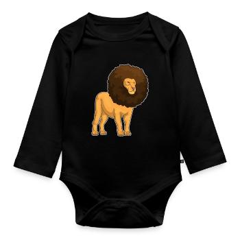 Coiffure Lion Afro - Body Bébé bio manches longues - noir - Devant