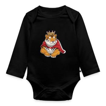 Couronne de Tigre - Body Bébé bio manches longues - noir - Devant