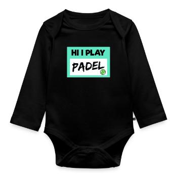 Leisure Padel Player Padel Game Balls Statement - Organic Longsleeve Baby Bodysuit - black - Front