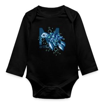 Maritim Wasserschildkröte - Baby Bio-Langarm-Body - Schwarz - Vorne