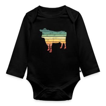 Cow Cows - Organic Longsleeve Baby Bodysuit - black - Front