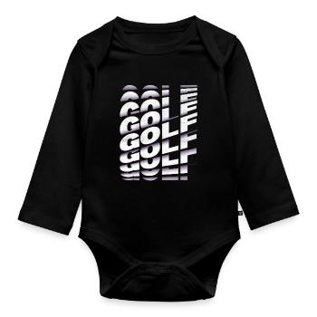 Golf Schrift Golfen Golfspieler Sport Hobby - Baby Bio-Langarm-Body - Schwarz - Vorne