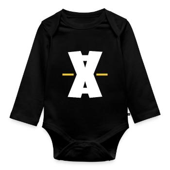 Art numérique Double X dash - Body Bébé bio manches longues - noir - Devant