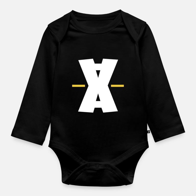 Art numérique Double X dash - Body Bébé bio manches longues - noir
