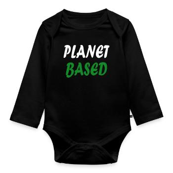 Planet based vegan - Organic Longsleeve Baby Bodysuit - black - Front