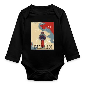 Fernsehturm Berlin The Place to be - Organic Longsleeve Baby Bodysuit - black - Front