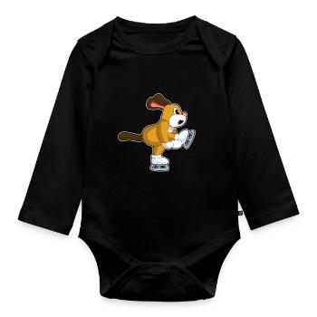 Patins à glace pour chiens - Body Bébé bio manches longues - noir - Devant