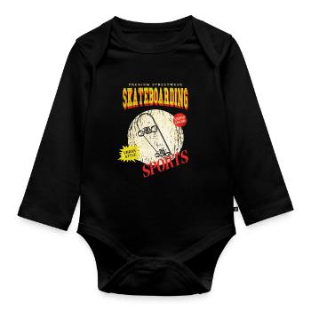 Skateboarding Skate Skater Skateboard Sk8 Vintage - Organic Longsleeve Baby Bodysuit - black - Front