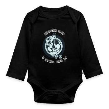 Soccer Dad Unique gift idea for dad - Organic Longsleeve Baby Bodysuit - black - Front