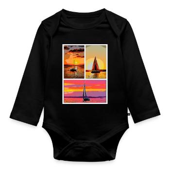 Schleier - Baby Bio-Langarm-Body - Schwarz - Vorne
