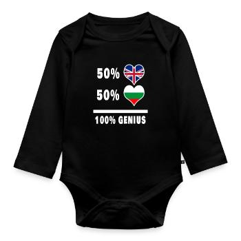 Bulgarie et Grande-Bretagne 100% Genius Flag - Body Bébé bio manches longues - noir - Devant