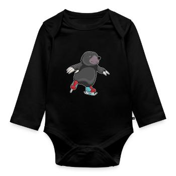 Mole patinage sur glace Patins à glace Sports d’hiver - Body Bébé bio manches longues - noir - Devant