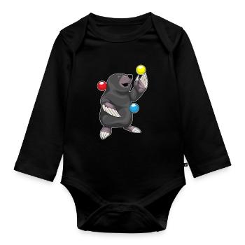 Jongleur taupe Jonglerie - Body Bébé bio manches longues - noir - Devant