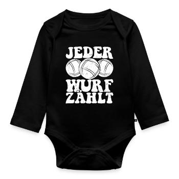 Boule Spruch Kugeln für Bouler Boccia Spiel - Baby Bio-Langarm-Body - Schwarz - Vorne