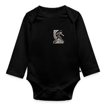Rugby Gift, Players and Fans Design - Organic Longsleeve Baby Bodysuit - black - Front